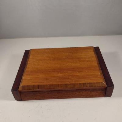 Wooden Storage Box with Hinged Lid