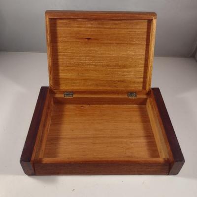 Wooden Storage Box with Hinged Lid