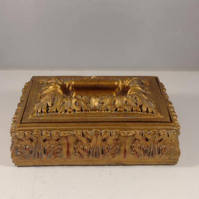 Resin Decorative Box with Gilt Finish