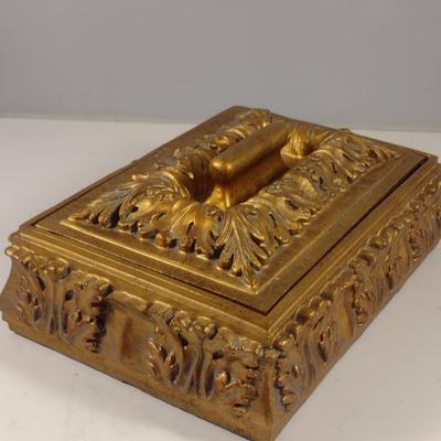 Resin Decorative Box with Gilt Finish