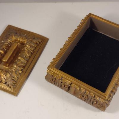Resin Decorative Box with Gilt Finish