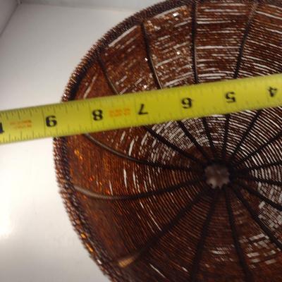 Collection of Decorative Bowls- Glass, Wooden, and Beaded on Metal Frame