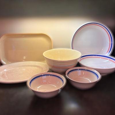 Lot of Large Ceramic Serving Platters Bowls