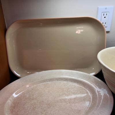 Lot of Large Ceramic Serving Platters Bowls