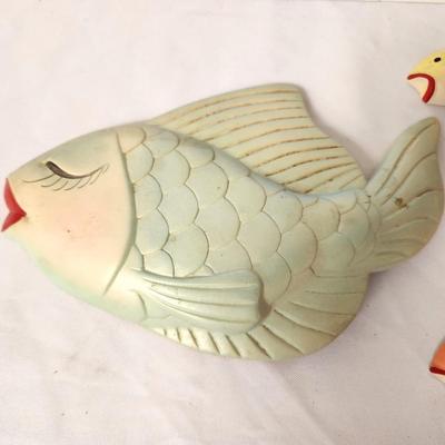 Lot #127 "School" of MidCentury Chalkware Fish