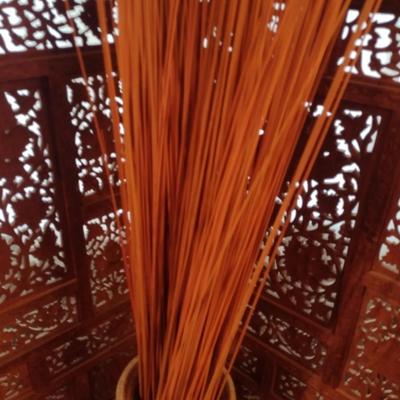 Wood Floor Vase with Natural Reed Arrangement