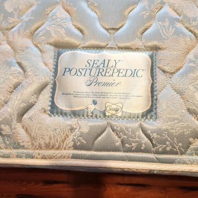 Lot #131 Mid Century Double/Full Bed with Posturpedic Mattress