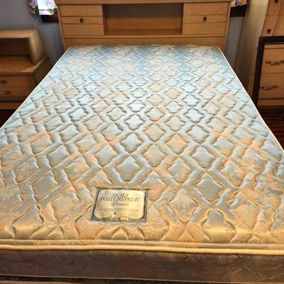 Lot #131 Mid Century Double/Full Bed with Posturpedic Mattress
