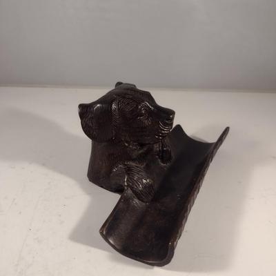 Vintage Cast Metal Dog Design Pen/Pencil Holder