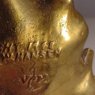 Vintage Heavy, Solid Brass Rhubarb Leaf Trinket Dish- Oskar J.W. Hansen