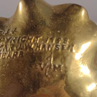 Vintage Heavy, Solid Brass Rhubarb Leaf Trinket Dish- Oskar J.W. Hansen