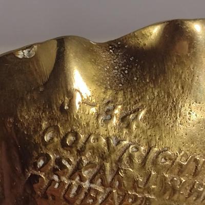 Vintage Heavy, Solid Brass Rhubarb Leaf Trinket Dish- Oskar J.W. Hansen