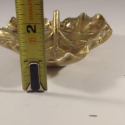 Vintage Heavy, Solid Brass Rhubarb Leaf Trinket Dish- Oskar J.W. Hansen