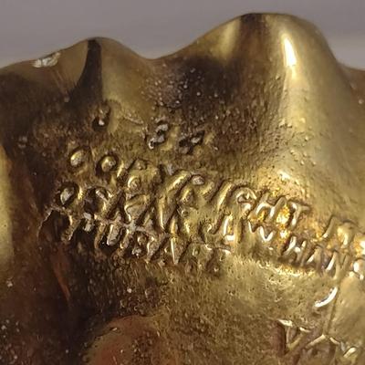 Vintage Heavy, Solid Brass Rhubarb Leaf Trinket Dish- Oskar J.W. Hansen