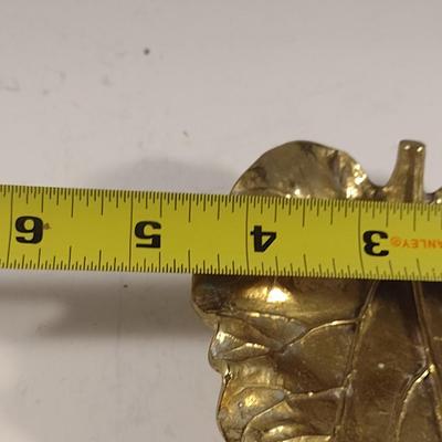Vintage Heavy, Solid Brass Rhubarb Leaf Trinket Dish- Oskar J.W. Hansen