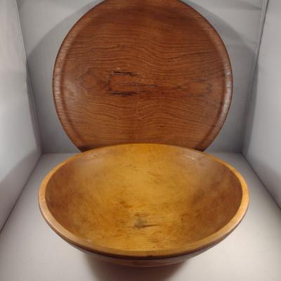 Turned Wood Tray and Bowl