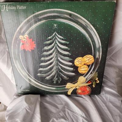 Embossed 13" Christmas serving tray