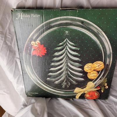 Embossed 13" Christmas serving tray