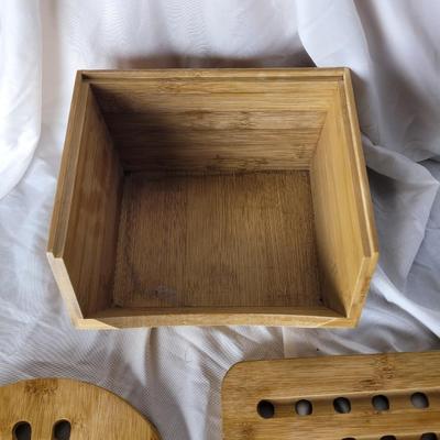 3 vintage bamboo kitchen items