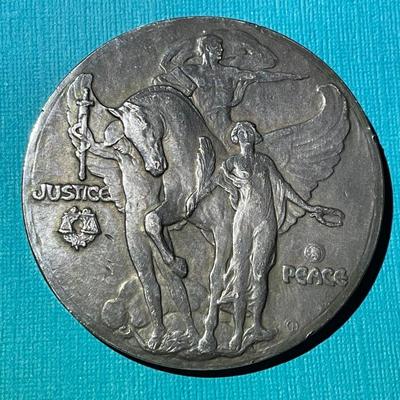 Very Rare 1919 Peace of Versailles American Numismatic Society WWI Silver Medal by Beach Only 113 Known & Struck in Silver