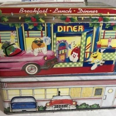 3-Vintage Different Diner Tins Preowned from an Estate in VG Condition.