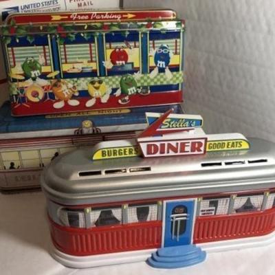 3-Vintage Different Diner Tins Preowned from an Estate in VG Condition.