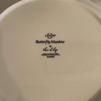 Lenox Butterfly Meadow â€œFriends & Family Gather Hereâ€ Sentiment Dessert Platter - 12 inch