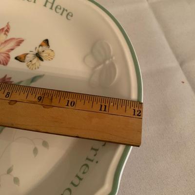 Lenox Butterfly Meadow â€œFriends & Family Gather Hereâ€ Sentiment Dessert Platter - 12 inch