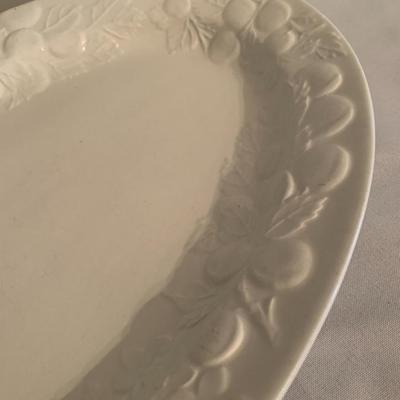 Assortment of large white serving platters