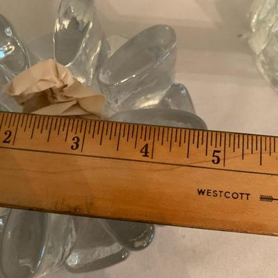 2 Glass cut votive holders