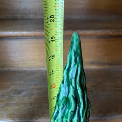 2 Vintage Ceramic pine trees 20" and 15"