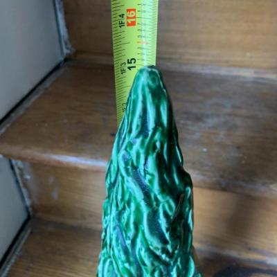 2 Vintage Ceramic pine trees 20" and 15"