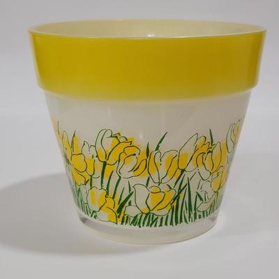 1970s Retro Glass flower pot