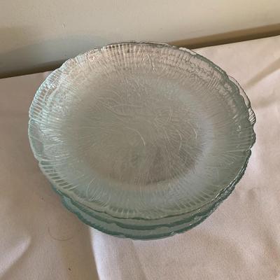 Glass iris design plates 8" diameter