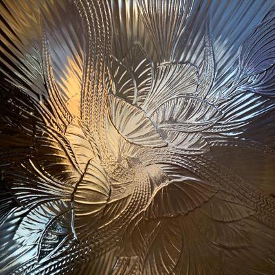 Glass iris design plates 8" diameter