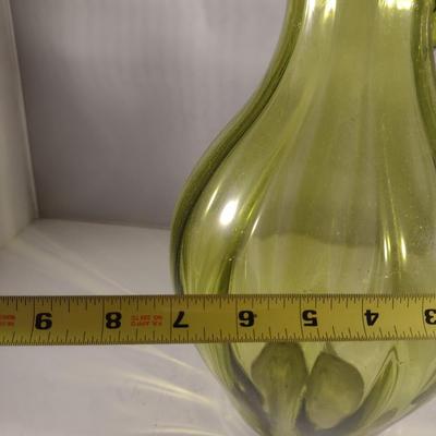 Large Art Glass Pitcher Shaped Vase