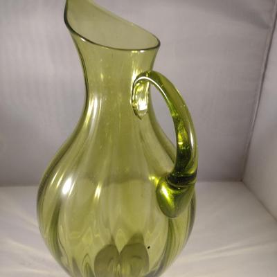 Large Art Glass Pitcher Shaped Vase