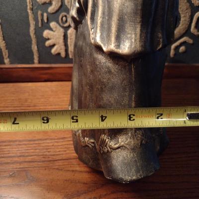 Ceramic Lady in Flowing Dress Design Vase