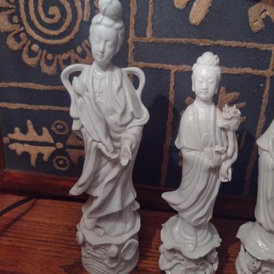 Glazed Blanc de Chine Spiritual Figurines- Four Pieces