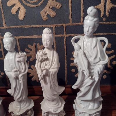 Glazed Blanc de Chine Spiritual Figurines- Four Pieces