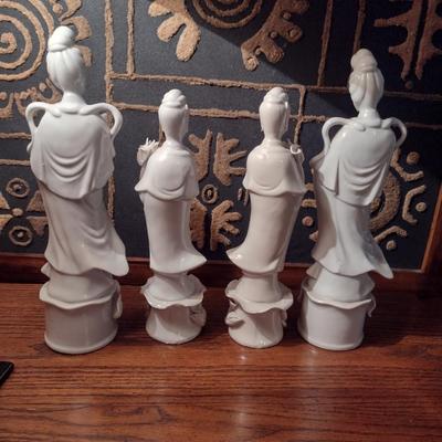 Glazed Blanc de Chine Spiritual Figurines- Four Pieces