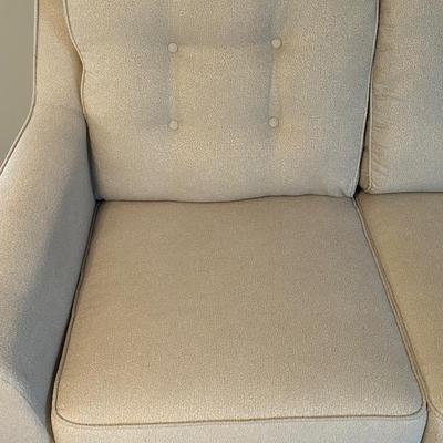 LOT 7: Cream Love Seat and Throw Pillows