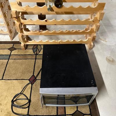 LOT 65: Wine Cooler Refrigerator with Wooden Wine Rack
