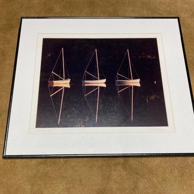 LOT 96: Nautical Wall Hangings - Paul Montecalvo (Cape Cod, MA), Sunset Metal and Frame