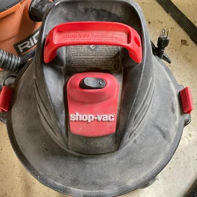 LOT 137: Pair of Shop Vacuums and Accessories - Ridgid and Shop Vac
