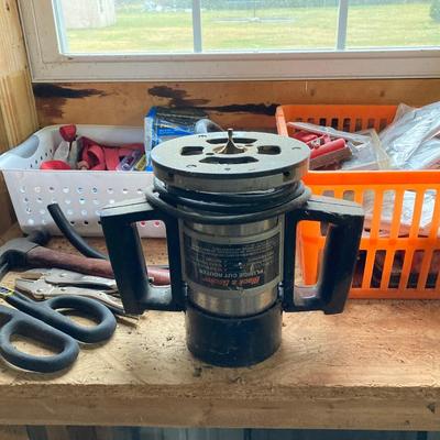 LOT 138: Garage Finds: Tool Boxes with Contents, Black and Decker Router, Electrical / Plumbing Hardware, Hand Tools and More