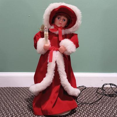 LOT 8: Vintage Rennoc Light-Up Animated Santa & Mrs Claus w/ Light-Up Caroler