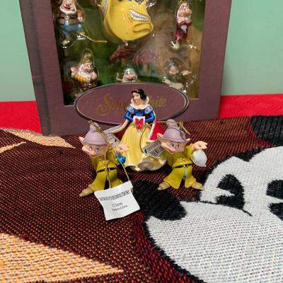 LOT:54: Collection of Disney Ornament, Collectables, Blanket Books Cards and More, Including a Box Set of Snow White Ornaments