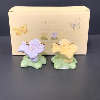 LOT 66: Think Spring - Lenox Butterfly Meadow Bubble Bee Shakers, Butterfly Napkin Rings, Table Linens, Flags and More