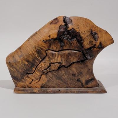 Artisan Sculptural Driftwood, dolphin Hidden compartment